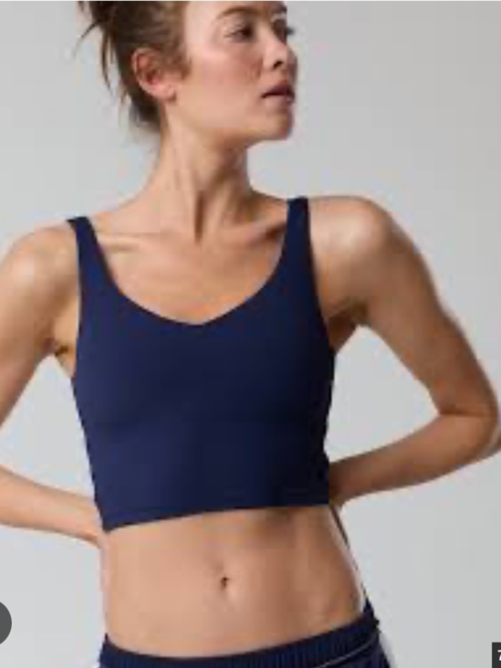 OFFLINE by Aerie Real Me Track Low Key Longline Sports Bra Navy Blue Size XL